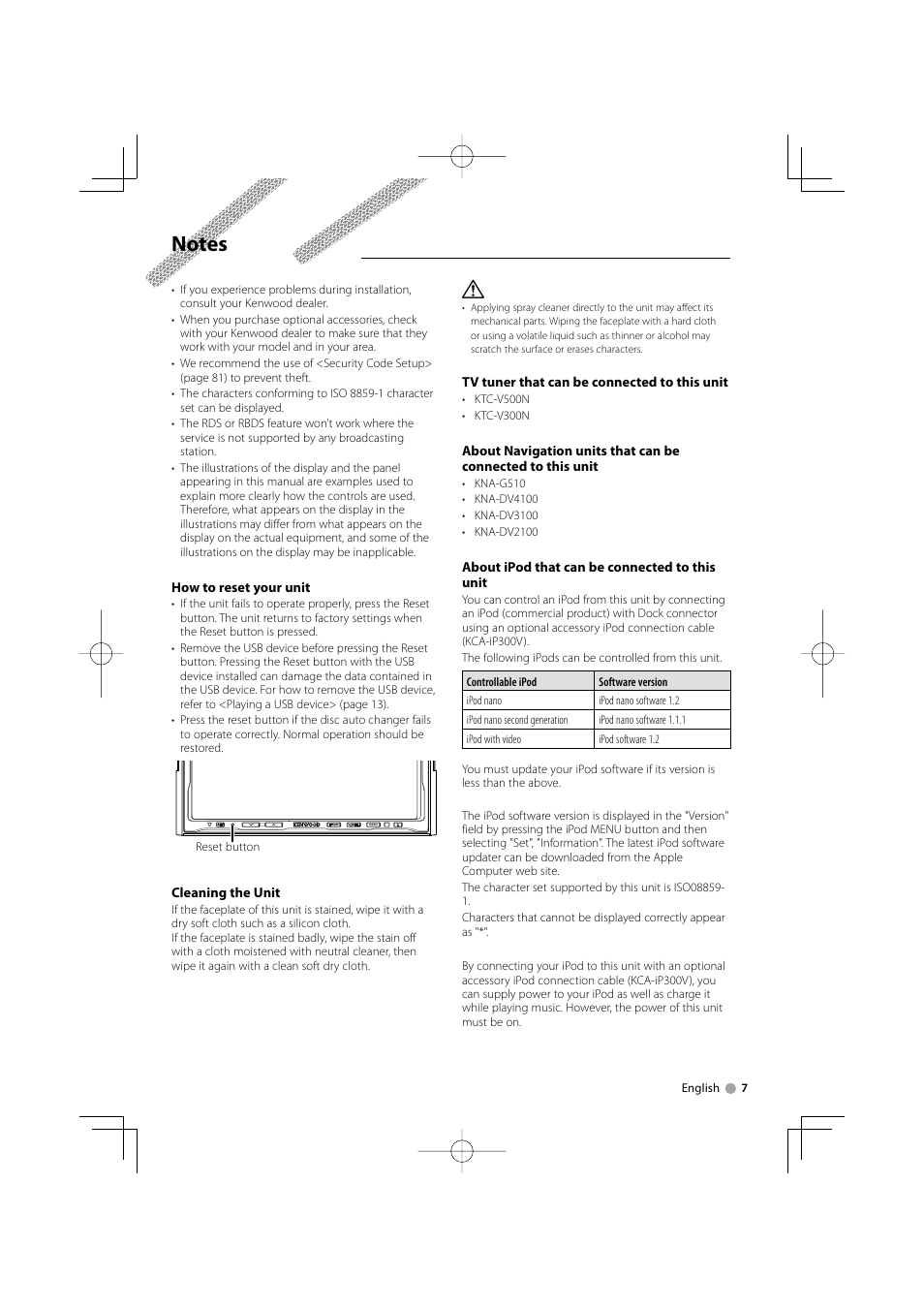 Kenwood DDX8039 User Manual | Page 7 / 104