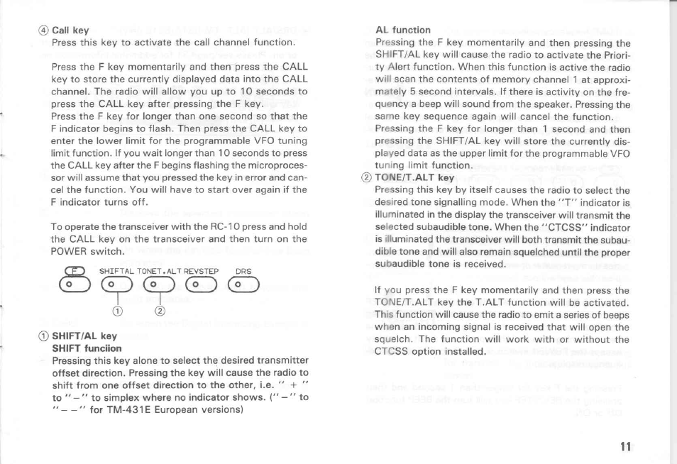 I) (°0 <£) (°z) | Kenwood TM-431E User Manual | Page 11 / 40