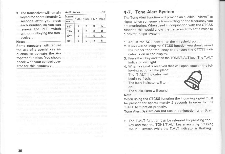 7. tone alert system | Kenwood TM-431E User Manual | Page 30 / 40