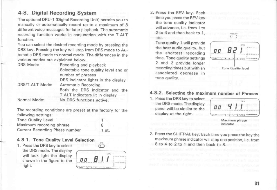 A o 8 i i, B s i, Dd d o | 8. digital recording system, Jaisf | Kenwood TM-431E User Manual | Page 31 / 40