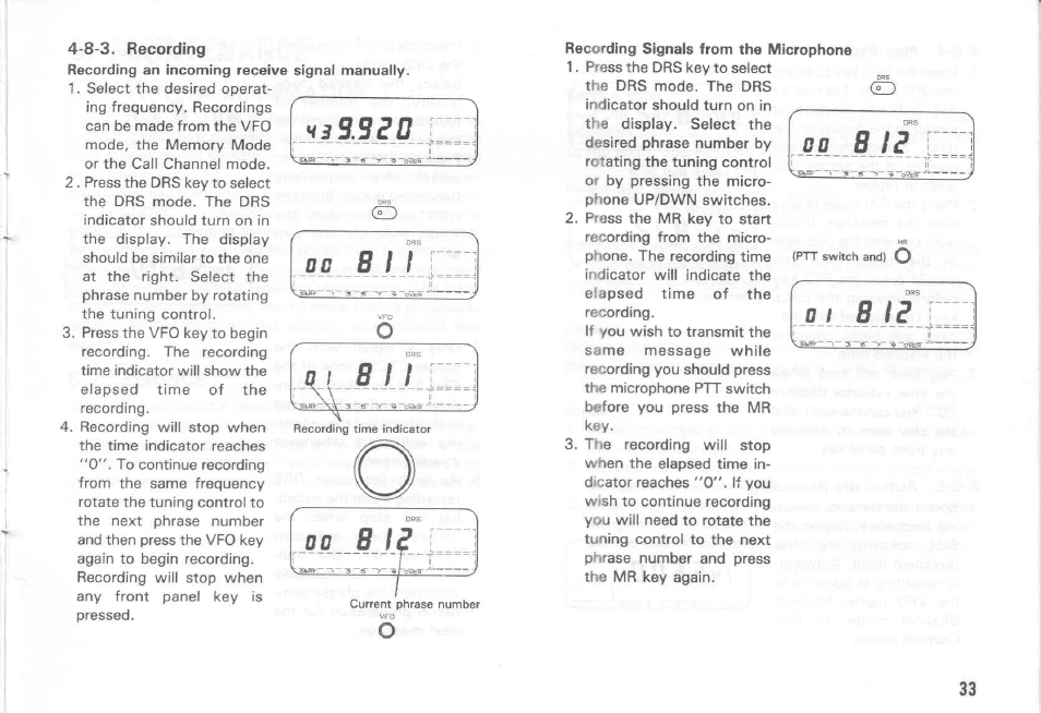 Wi3.gгo, B i i, 8 i i | 8-3. recording, D o 8 1 8 | Kenwood TM-431E User Manual | Page 33 / 40