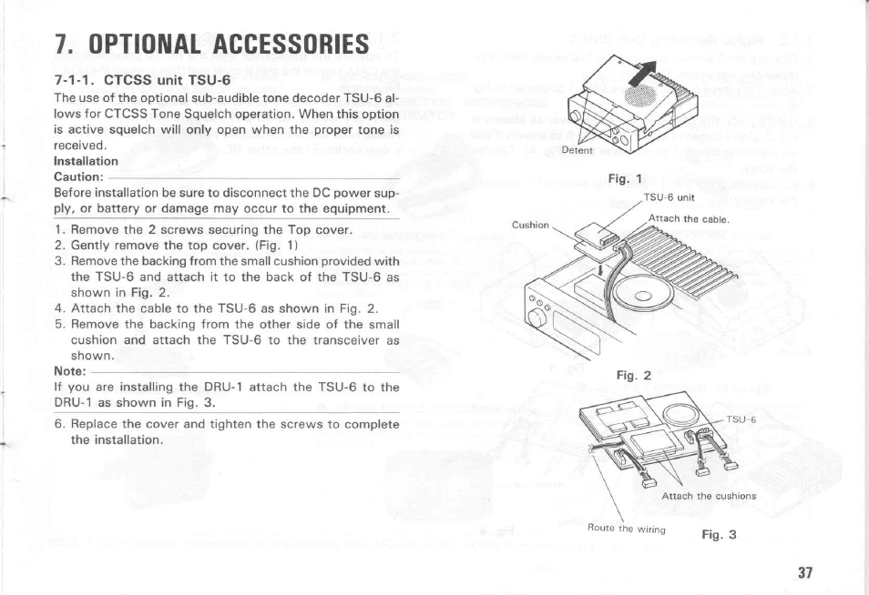 Optional accessories | Kenwood TM-431E User Manual | Page 37 / 40