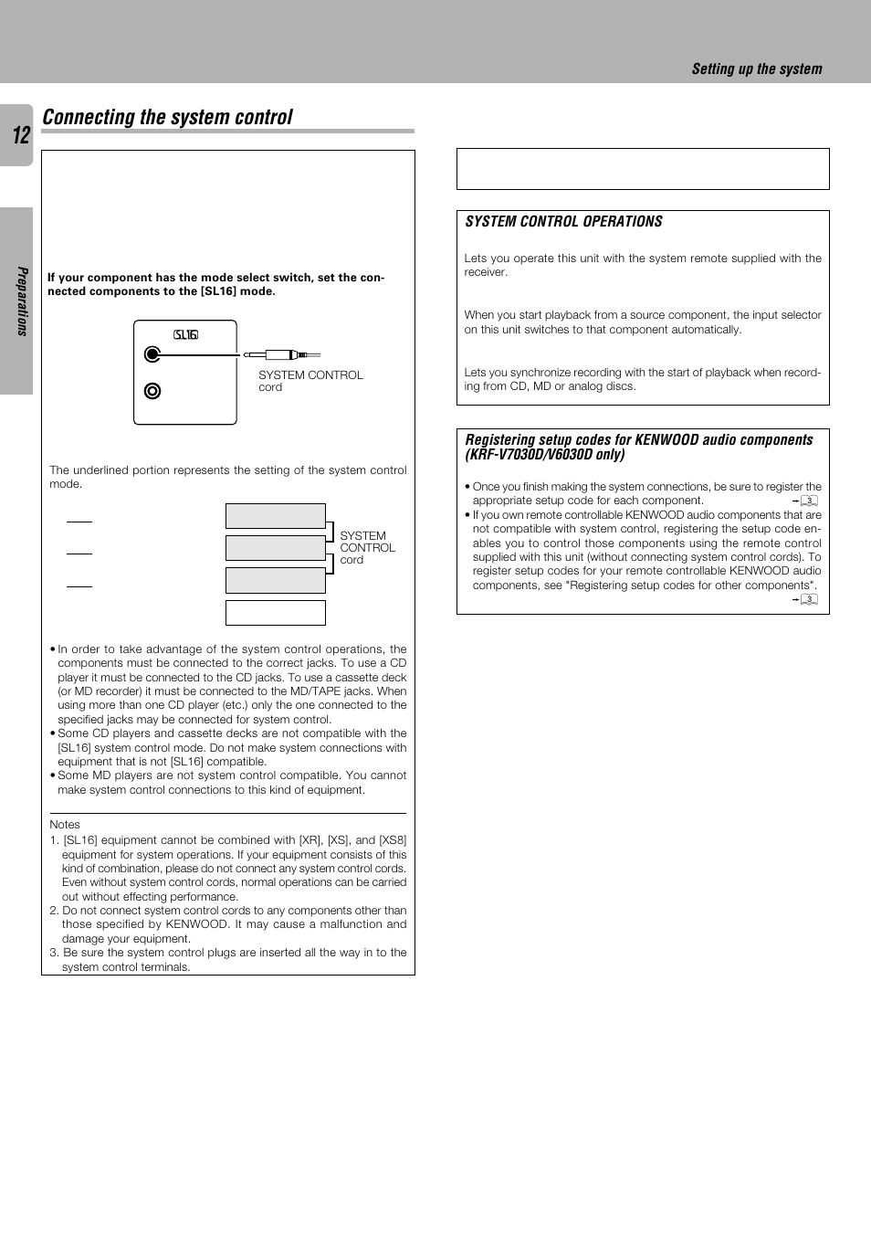 Connecting the system control | Kenwood KRF-V4530D User Manual | Page 12 / 32