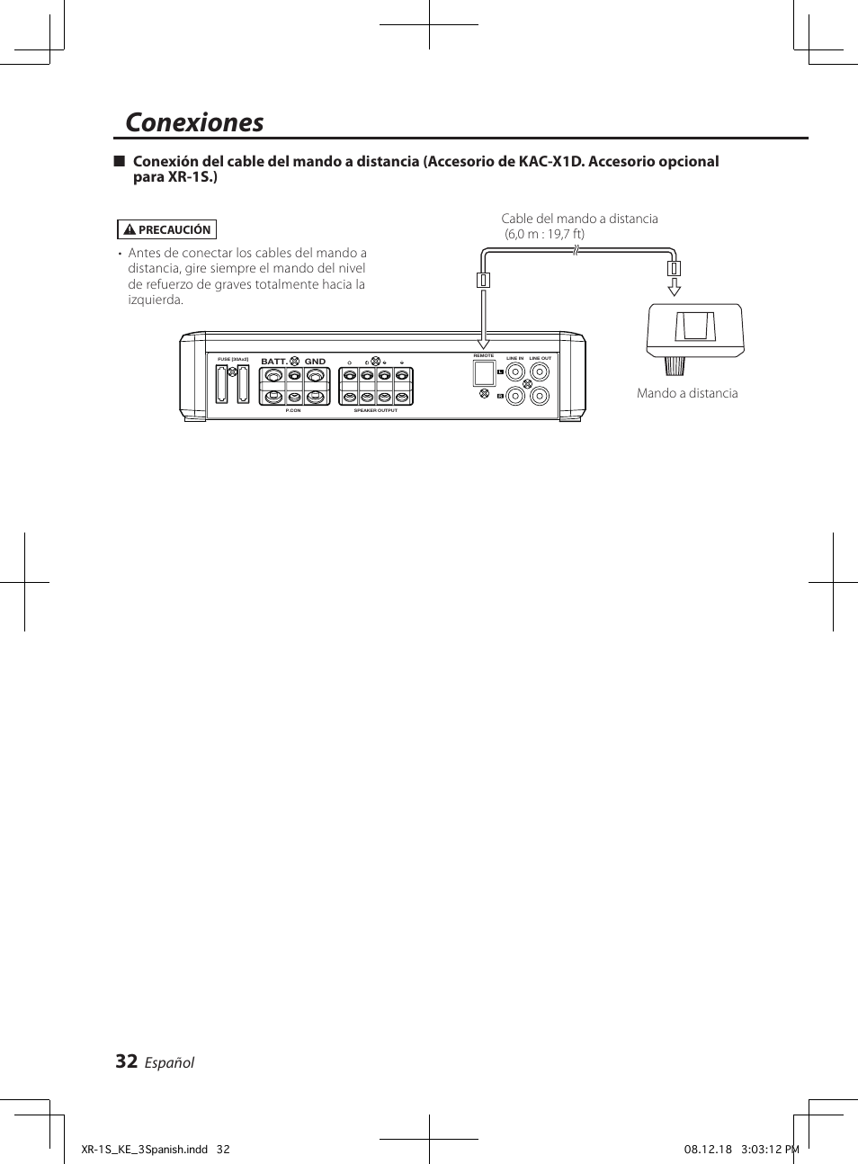 Conexiones, Español | Kenwood XR-1S User Manual | Page 32 / 36