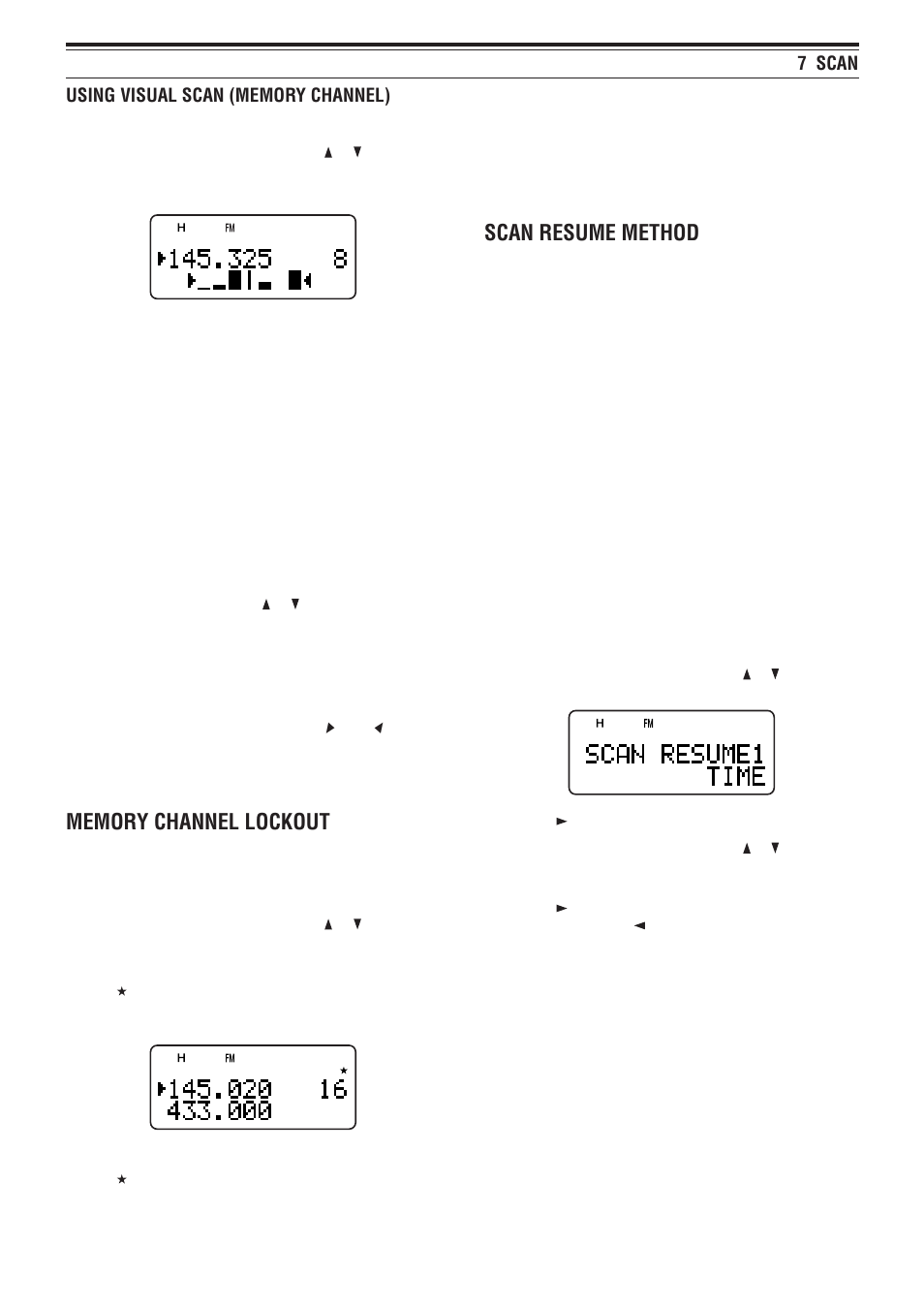 Scan resume method | Kenwood TH-F7E User Manual | Page 32 / 64