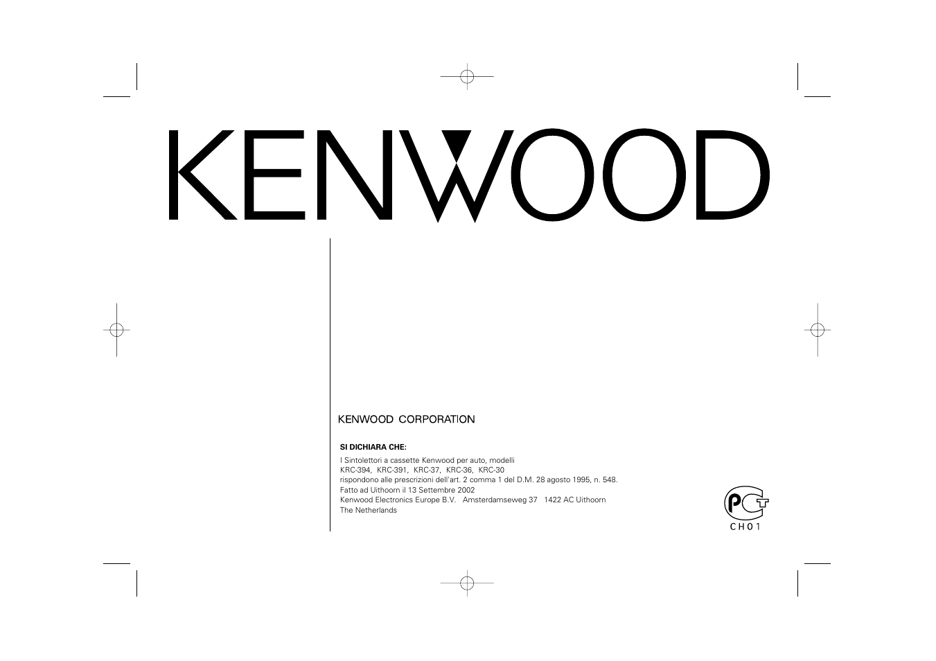 Kenwood RECEIVER KRC-36 User Manual | 122 pages