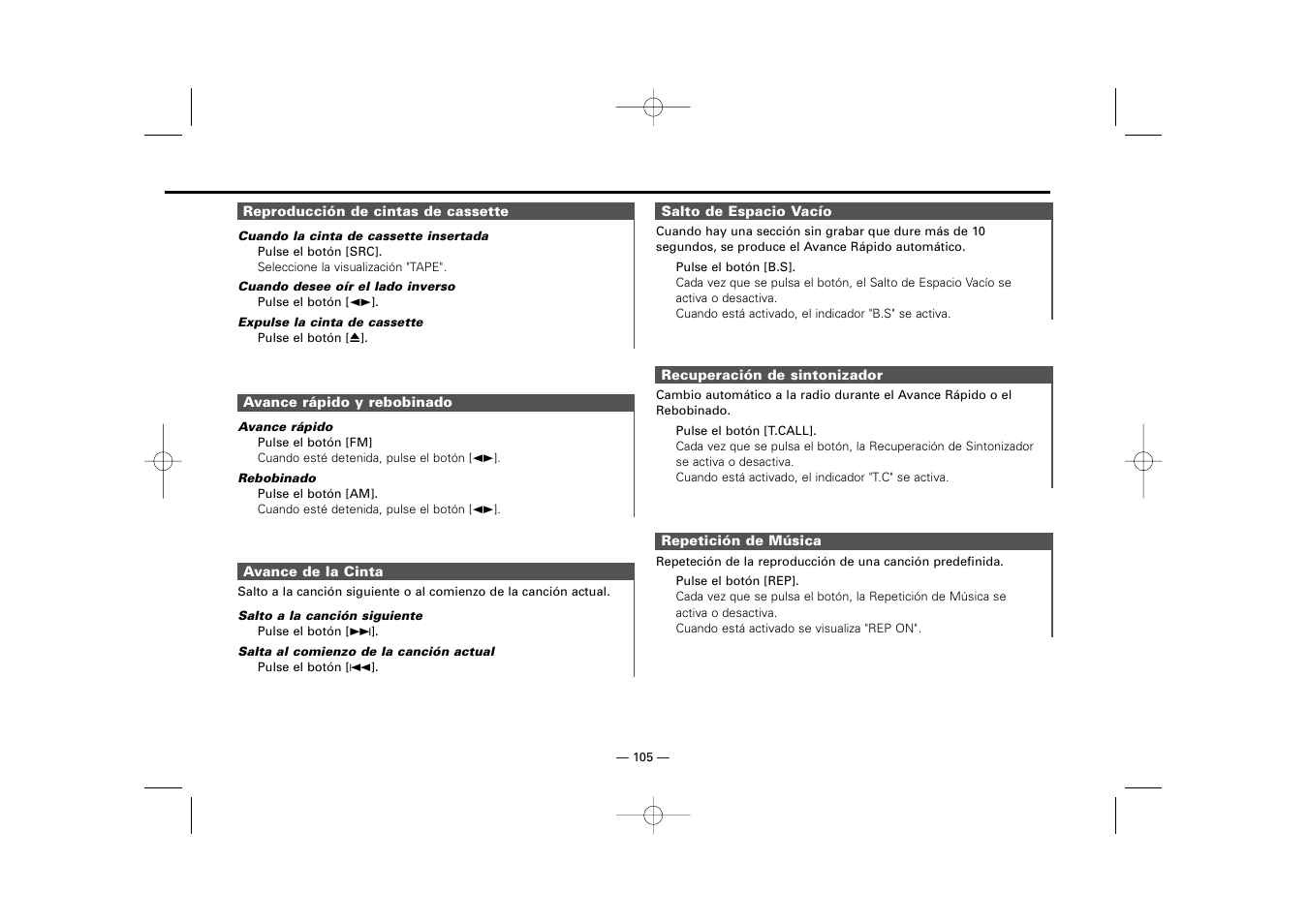 Kenwood RECEIVER KRC-36 User Manual | Page 105 / 122