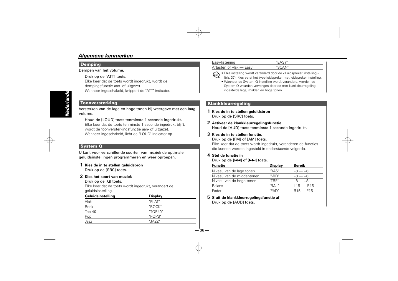 Kenwood RECEIVER KRC-36 User Manual | Page 36 / 122