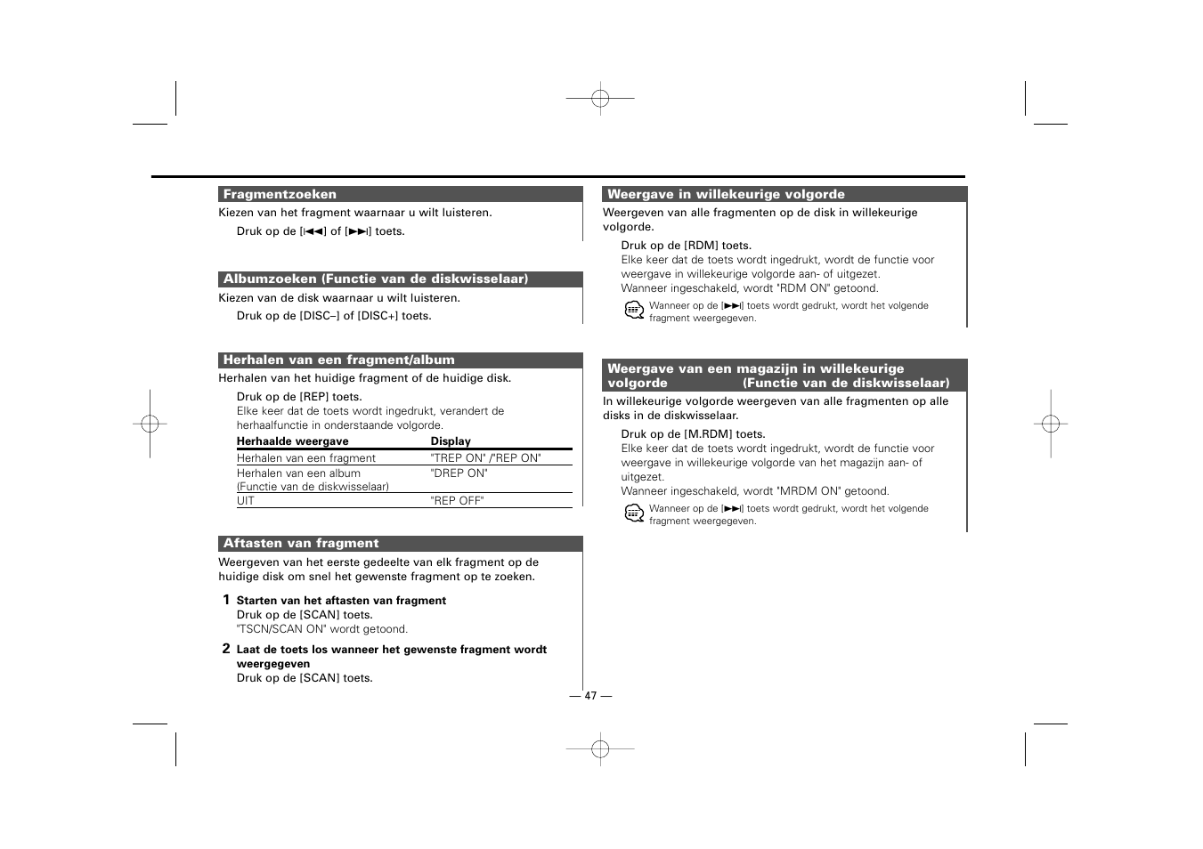 Kenwood RECEIVER KRC-36 User Manual | Page 47 / 122