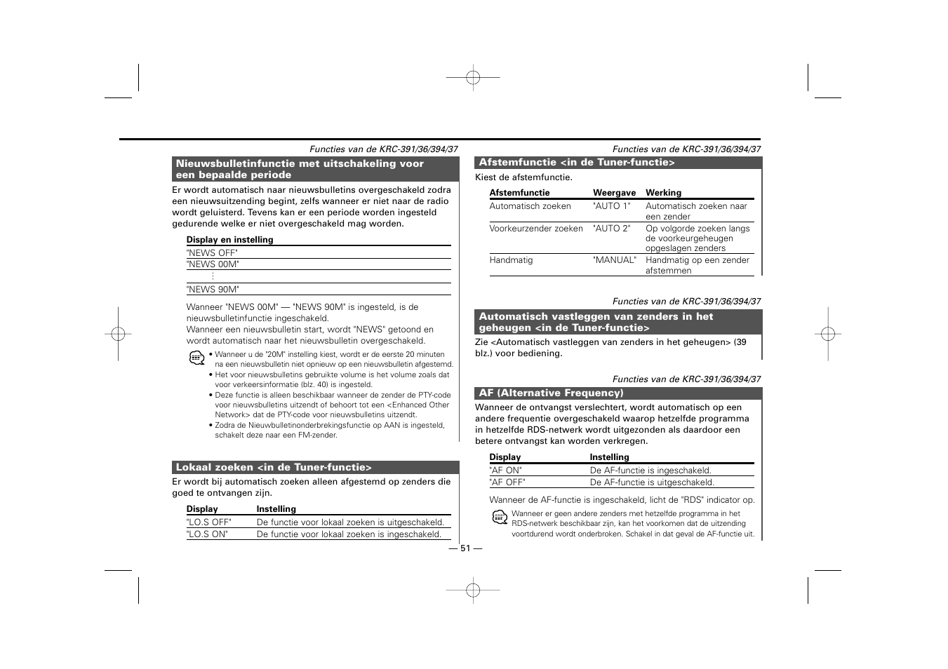 Kenwood RECEIVER KRC-36 User Manual | Page 51 / 122