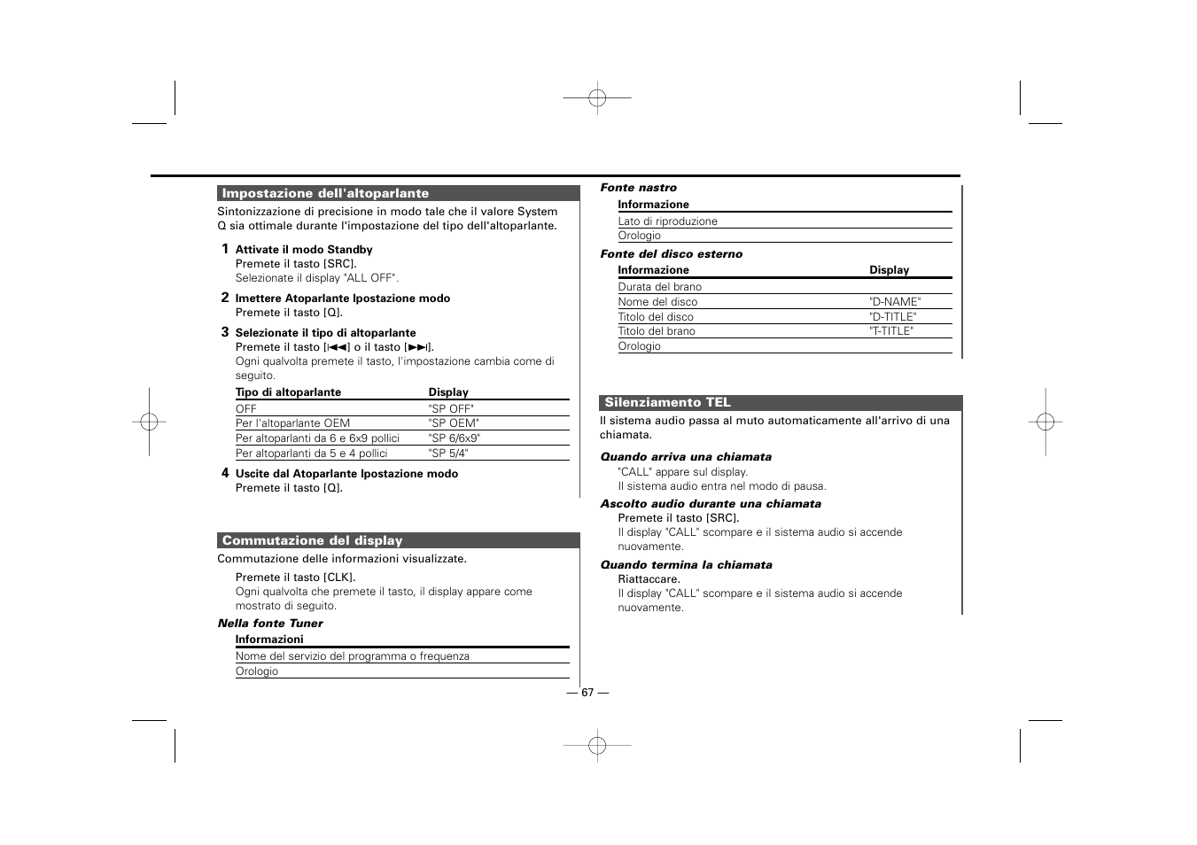 Kenwood RECEIVER KRC-36 User Manual | Page 67 / 122