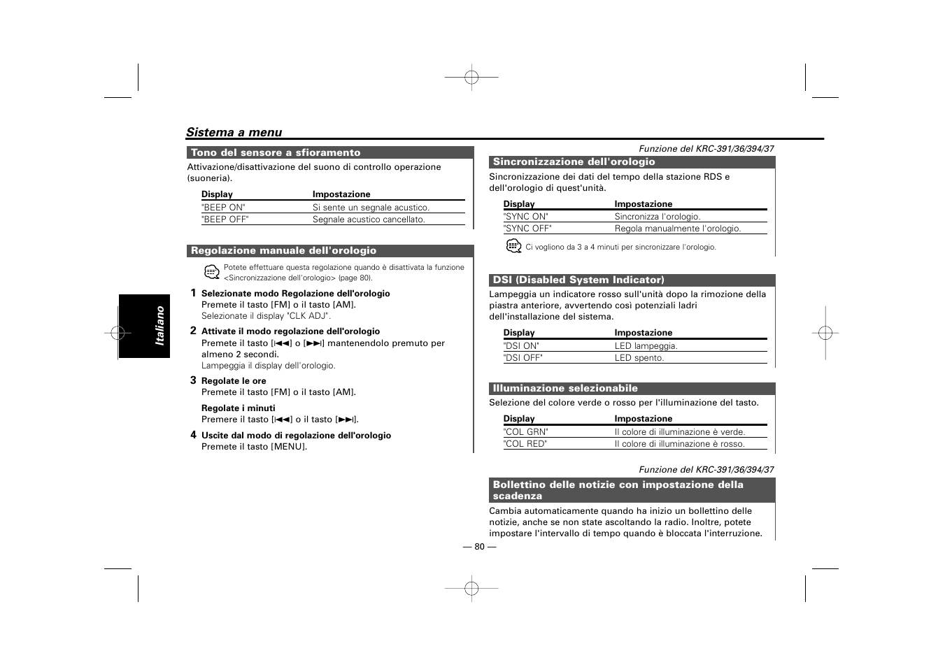 Kenwood RECEIVER KRC-36 User Manual | Page 80 / 122