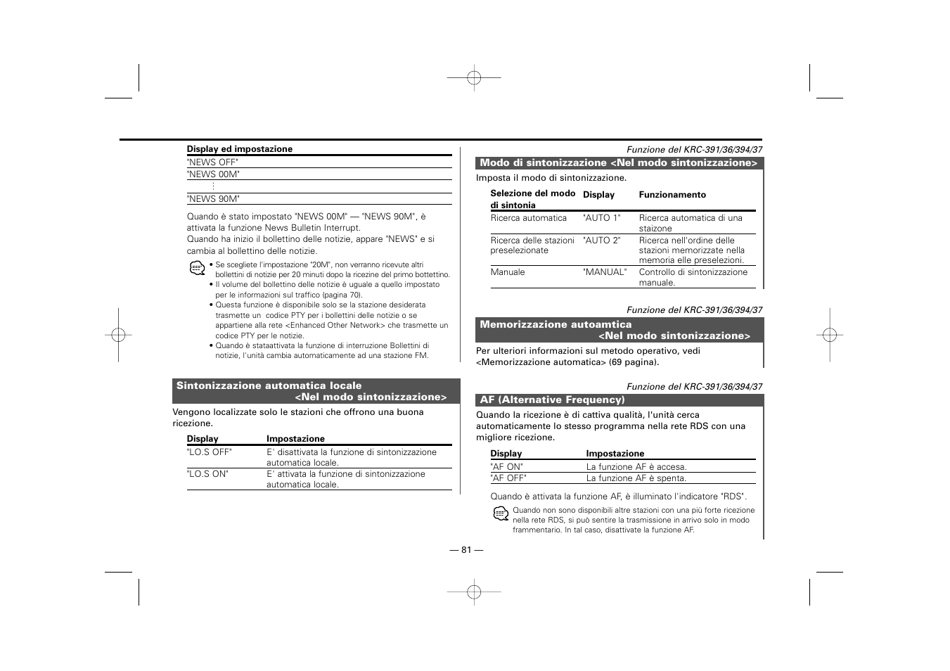 Kenwood RECEIVER KRC-36 User Manual | Page 81 / 122