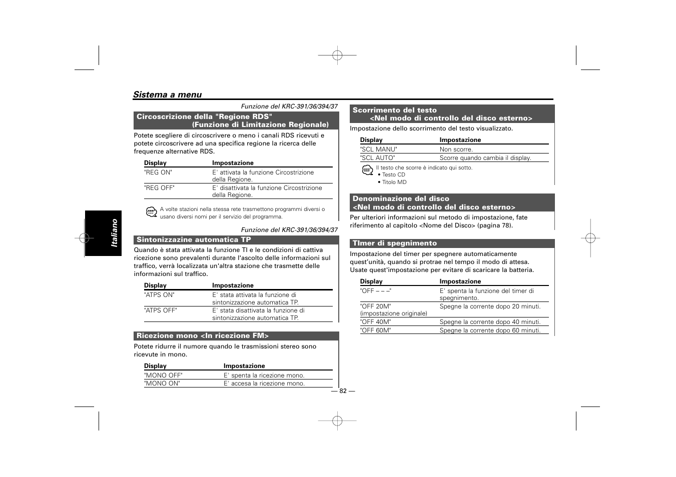 Kenwood RECEIVER KRC-36 User Manual | Page 82 / 122