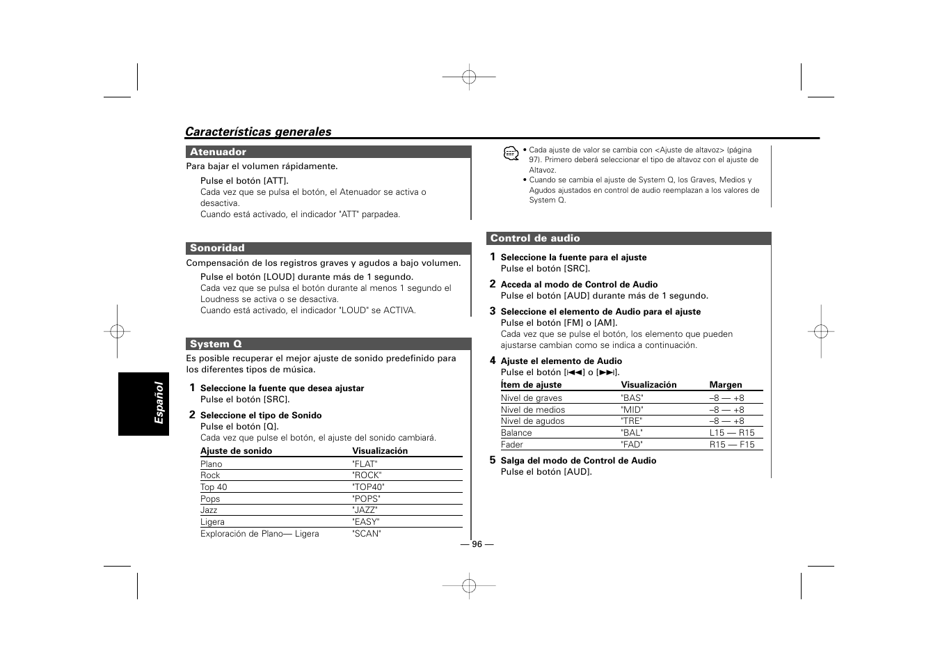 Kenwood RECEIVER KRC-36 User Manual | Page 96 / 122