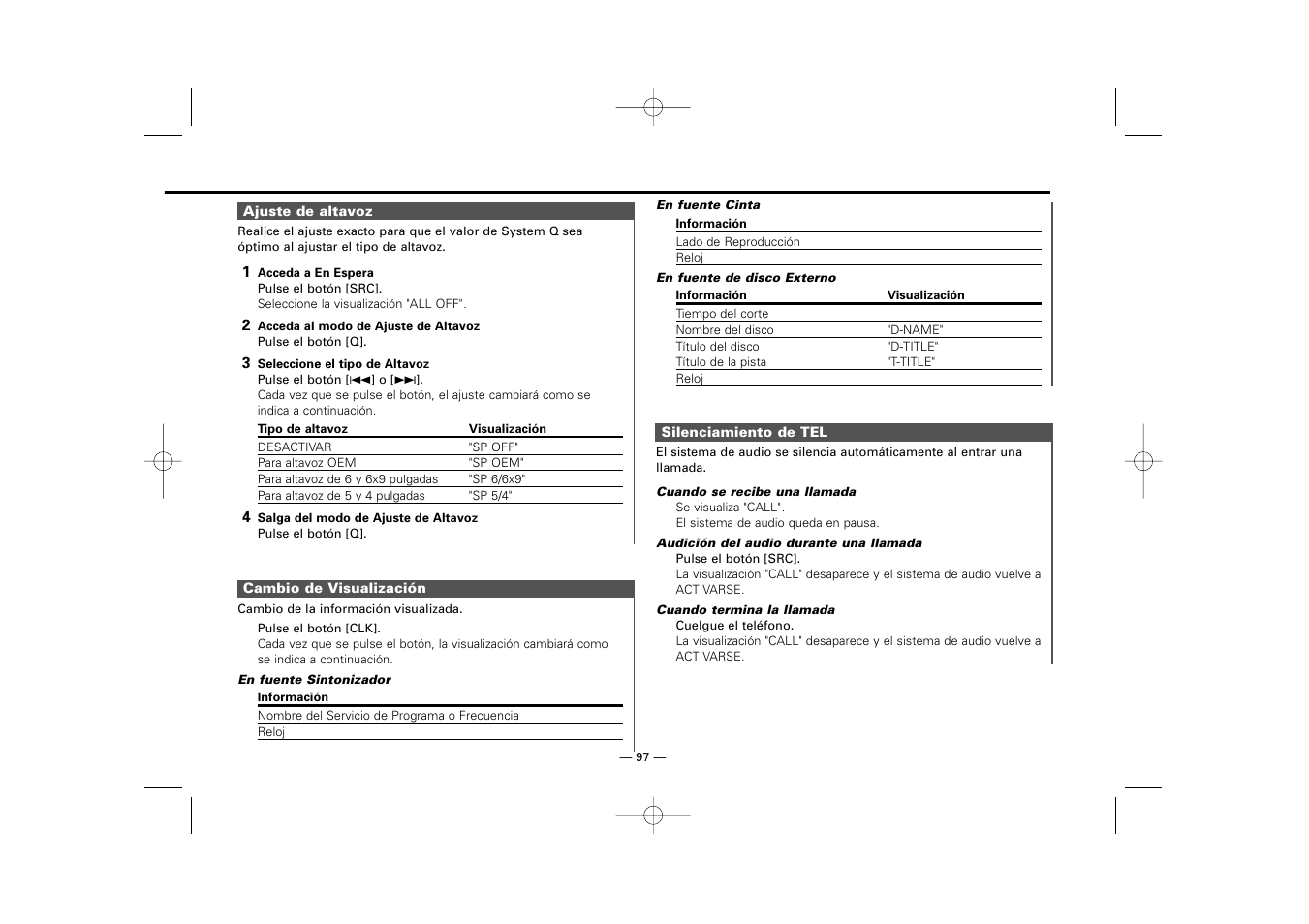 Kenwood RECEIVER KRC-36 User Manual | Page 97 / 122