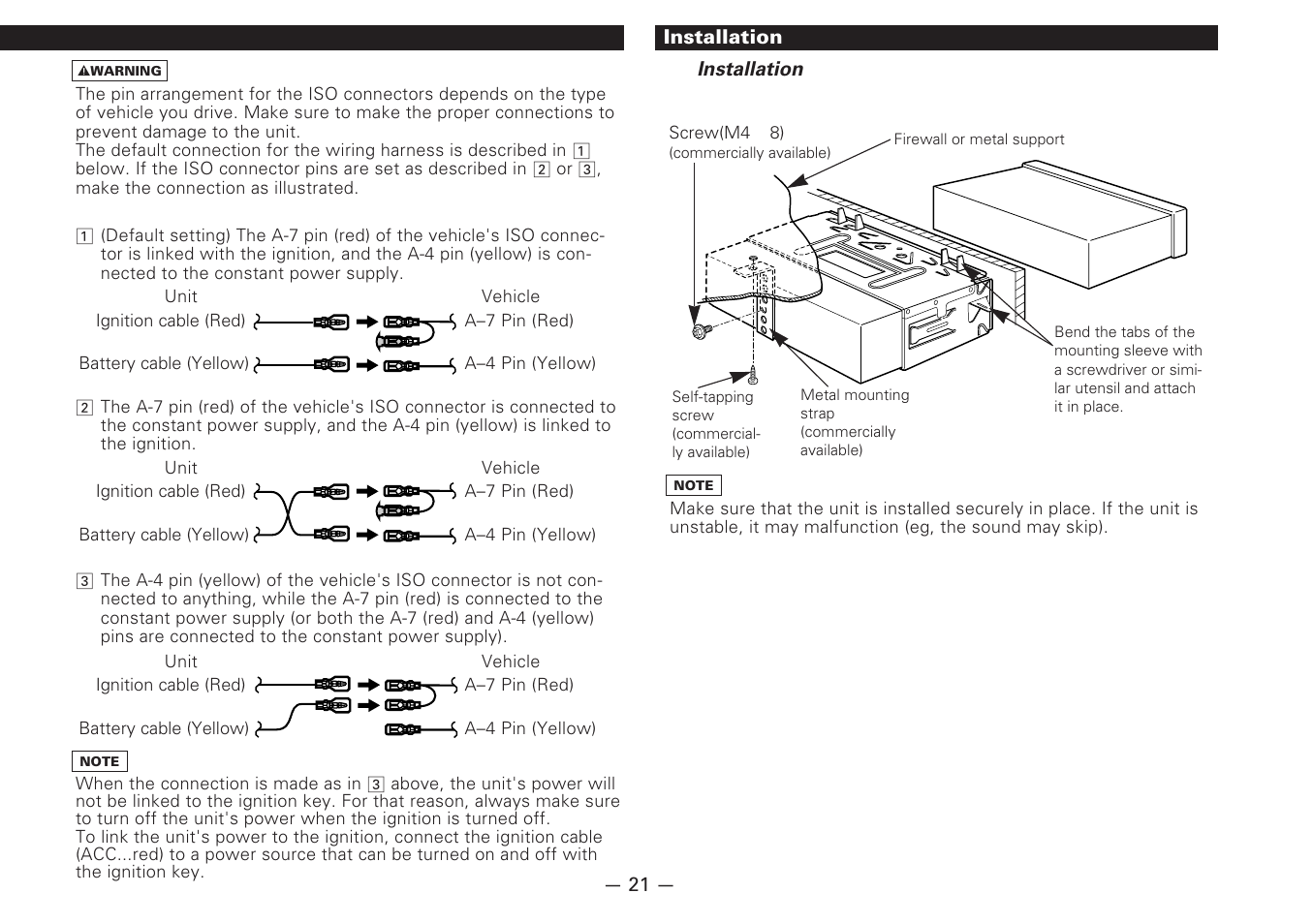 Installation | Kenwood KRC-177RA User Manual | Page 21 / 24