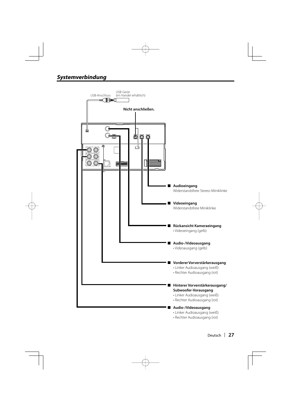 Systemverbindung | Kenwood DNX5220BT User Manual | Page 27 / 72