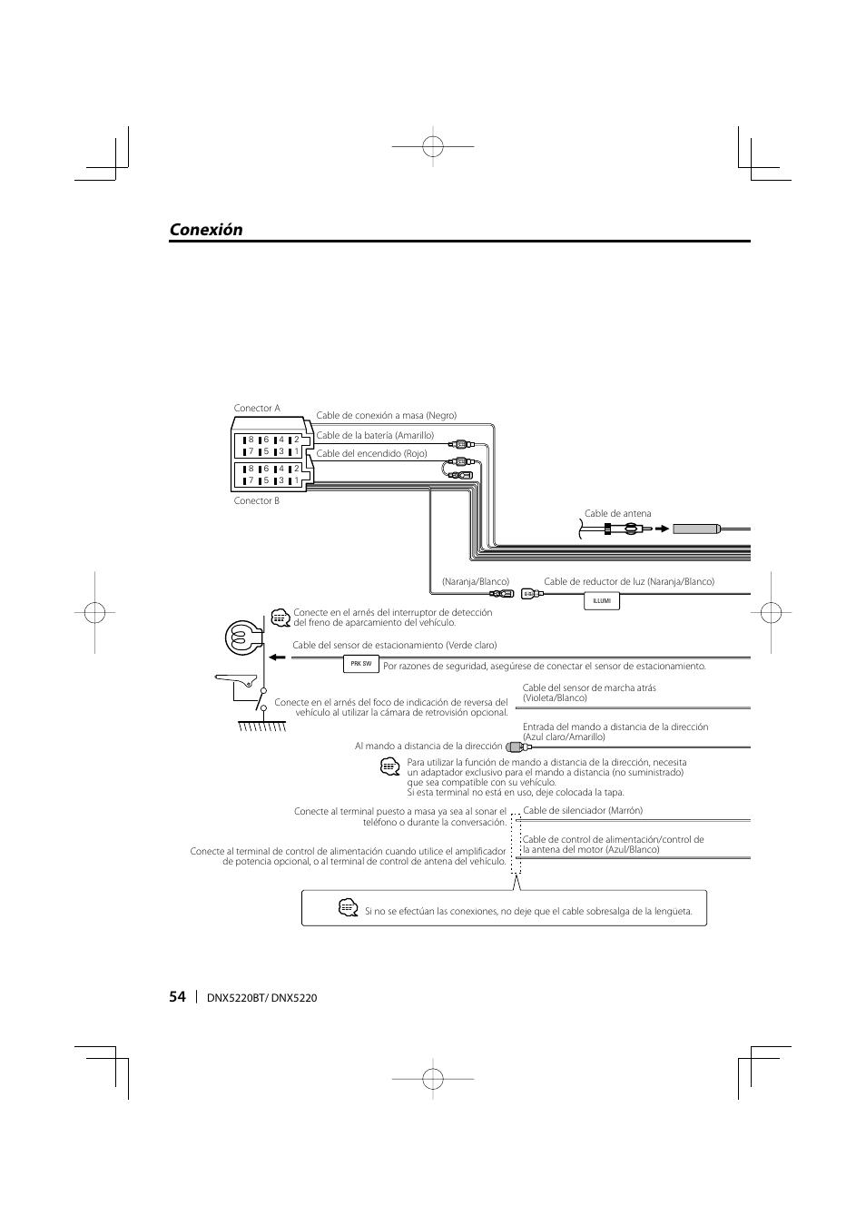 Conexión | Kenwood DNX5220BT User Manual | Page 54 / 72