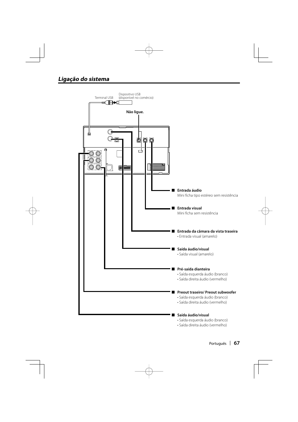 Ligação do sistema | Kenwood DNX5220BT User Manual | Page 67 / 72