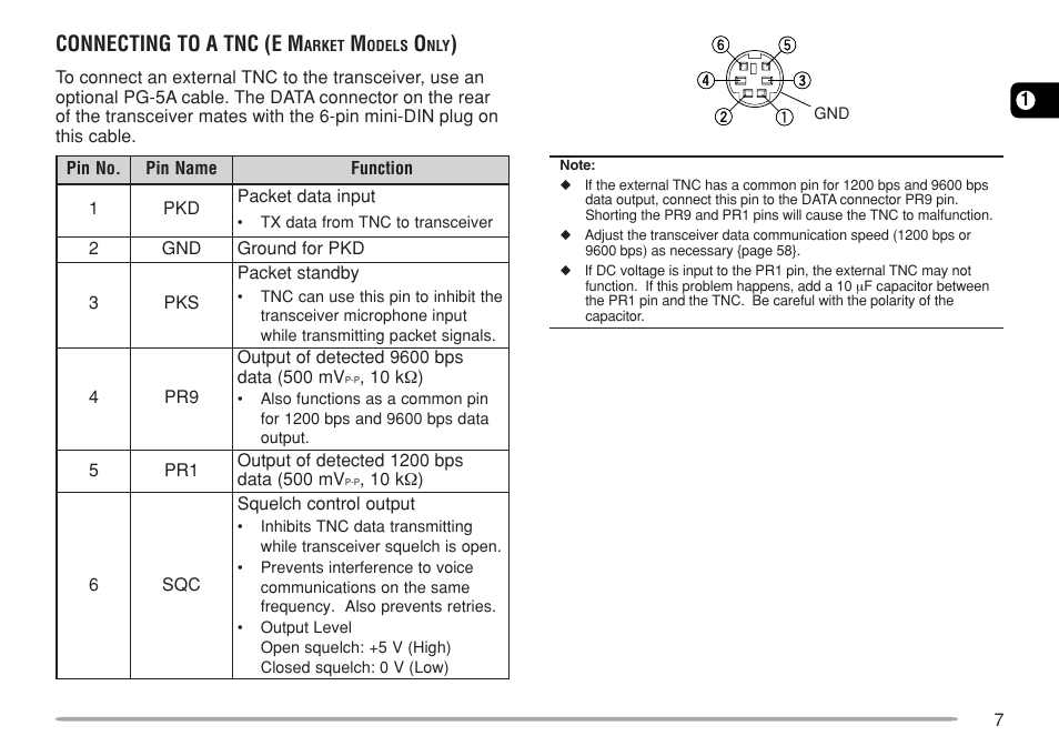 Connecting to a tnc (e m | Kenwood TM-271A User Manual | Page 14 / 79