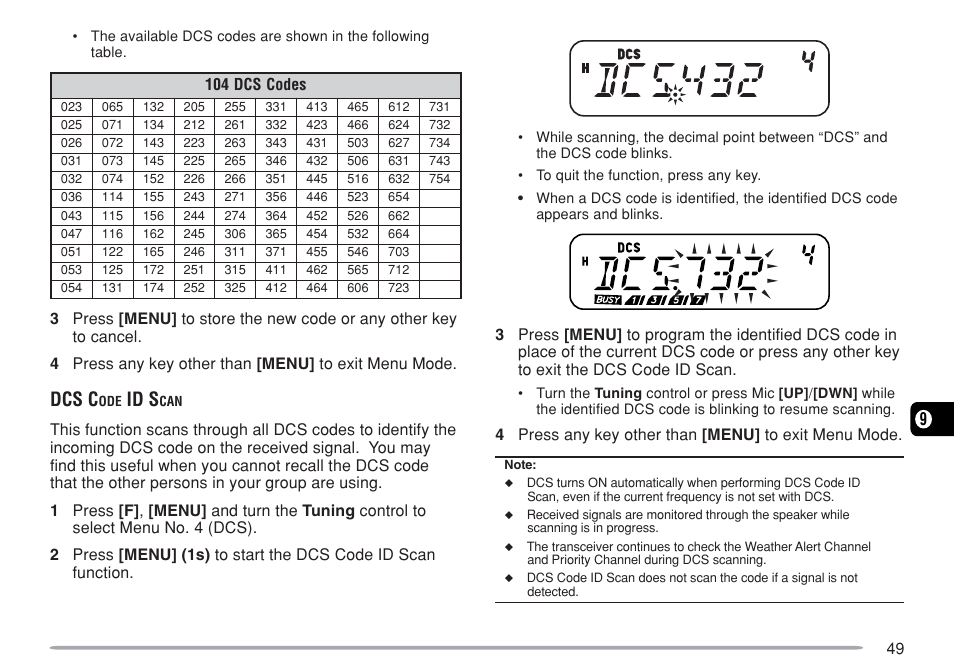 Dcs c, Id s | Kenwood TM-271A User Manual | Page 56 / 79