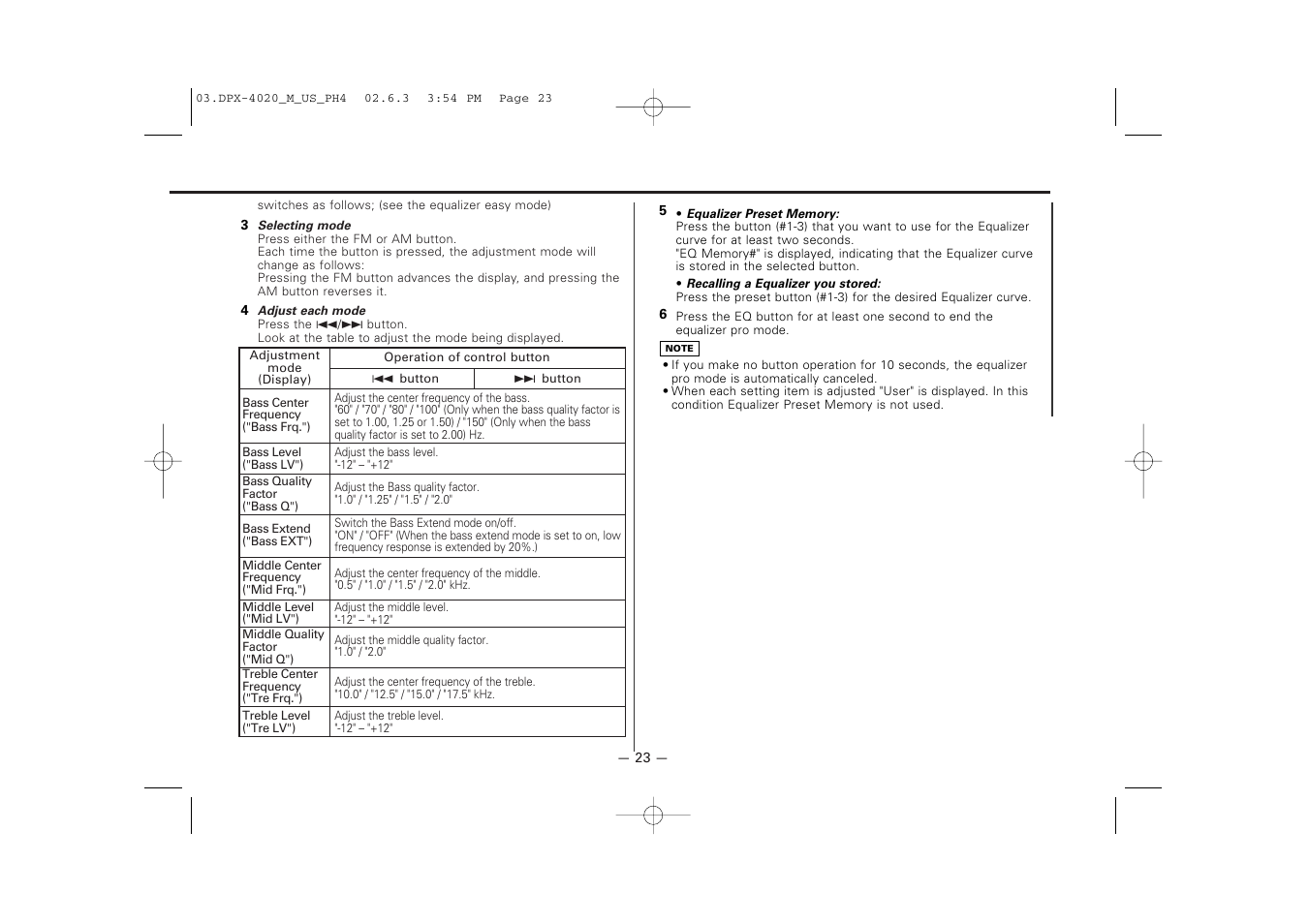 Kenwood DPX-4020PH4 User Manual | Page 23 / 36