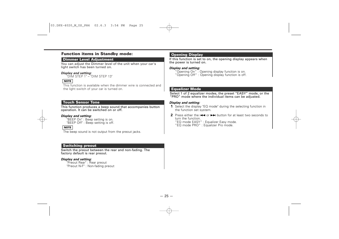 Kenwood DPX-4020PH4 User Manual | Page 25 / 36