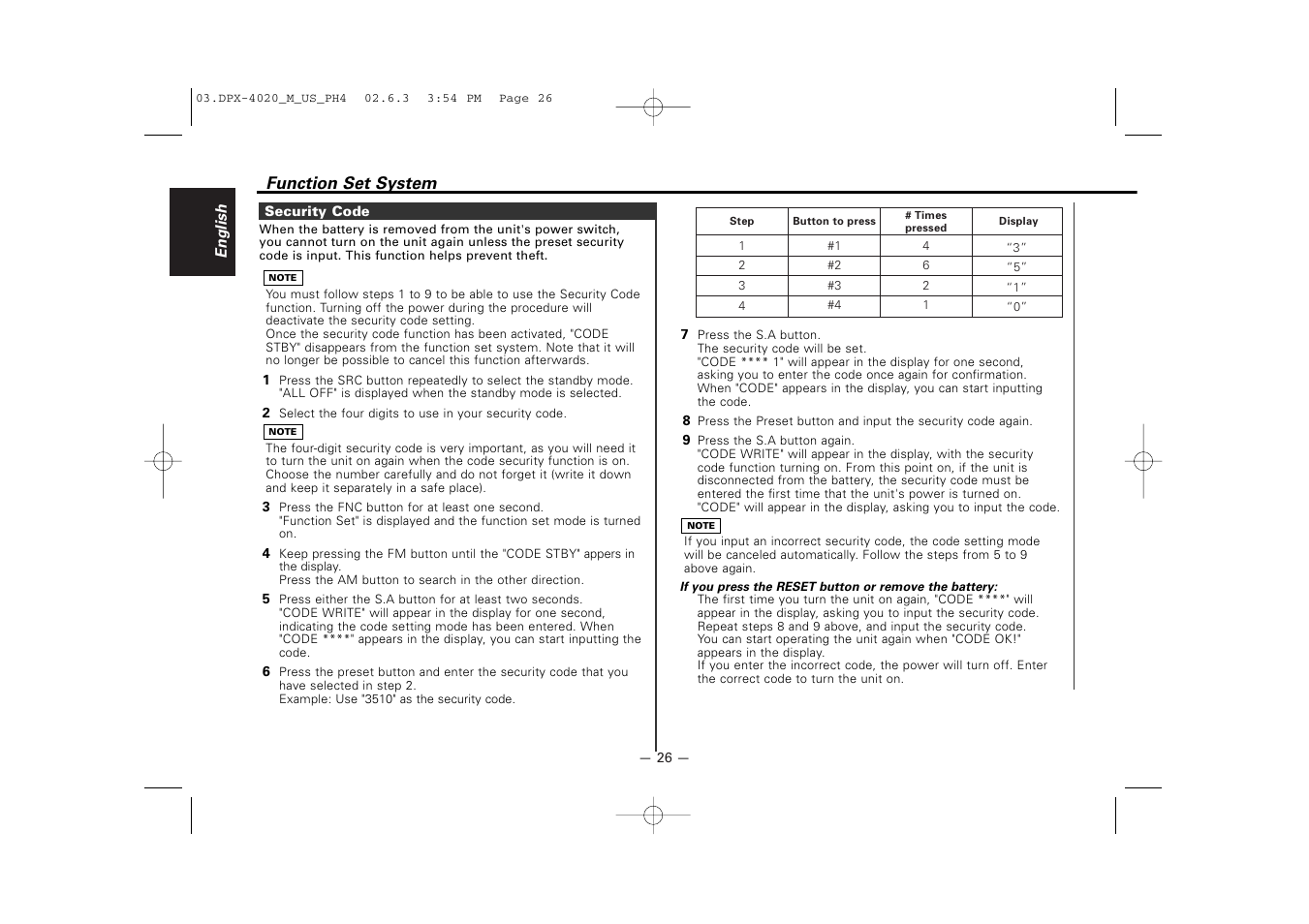 Kenwood DPX-4020PH4 User Manual | Page 26 / 36