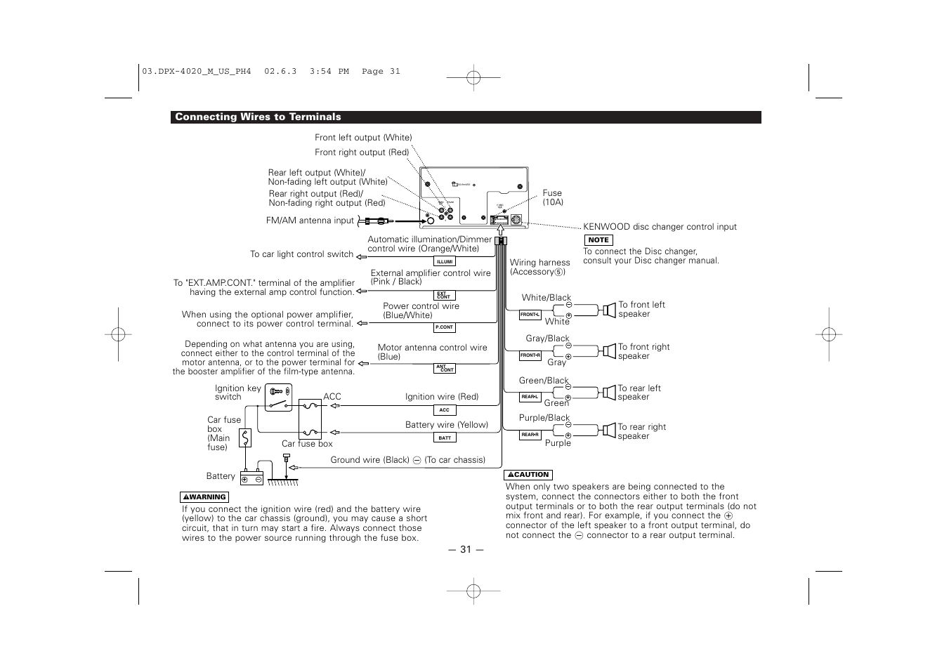 Kenwood DPX-4020PH4 User Manual | Page 31 / 36