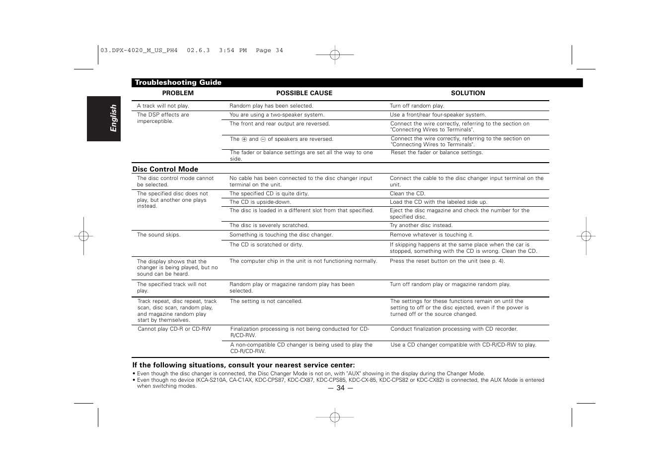 English | Kenwood DPX-4020PH4 User Manual | Page 34 / 36