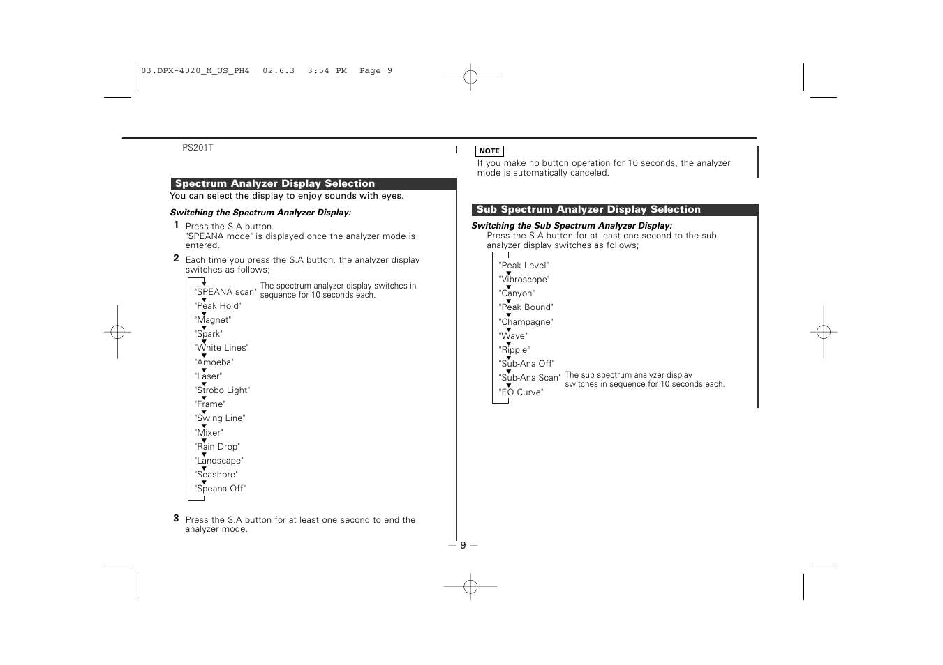 Kenwood DPX-4020PH4 User Manual | Page 9 / 36