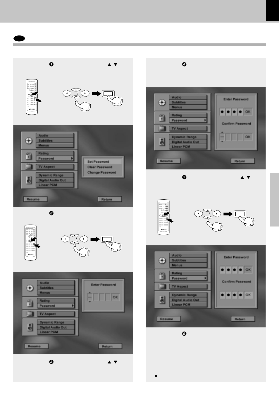 Dvd password, Password, Input password | Operations, Set up functions | Kenwood DVF-3550 User Manual | Page 29 / 44