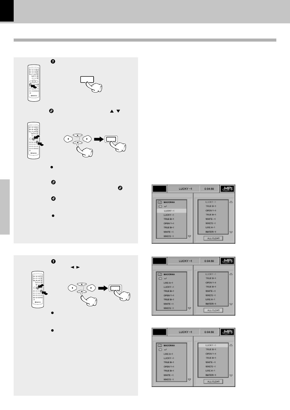 Mp3 program playback, Program edit, Delete program | Kenwood DVF-3550 User Manual | Page 38 / 44