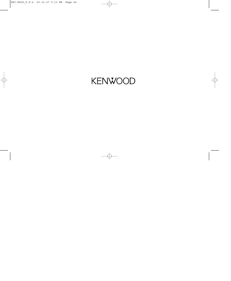 Kenwood KRC-X858 User Manual | Page 49 / 49