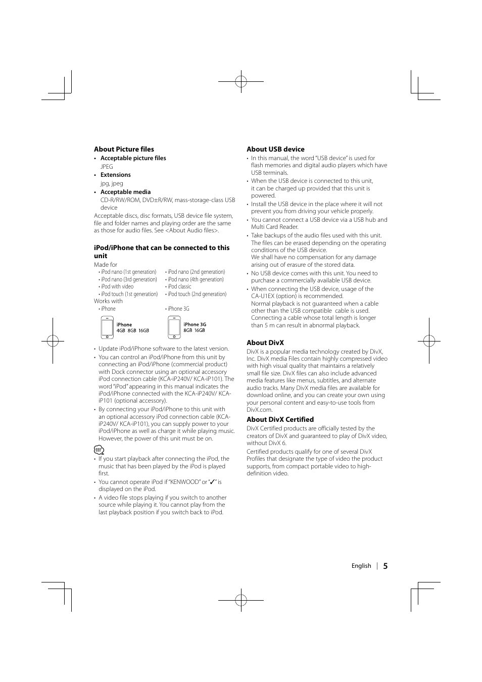 Kenwood KDV-MP5042U User Manual | Page 5 / 42