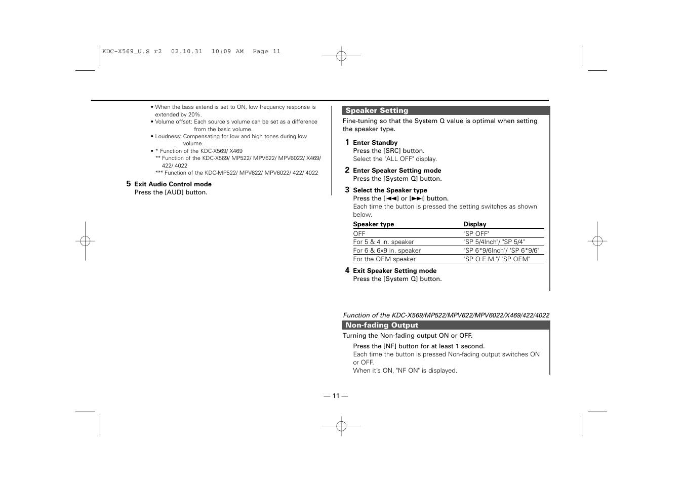 Kenwood KDC-MPV622 User Manual | Page 11 / 112