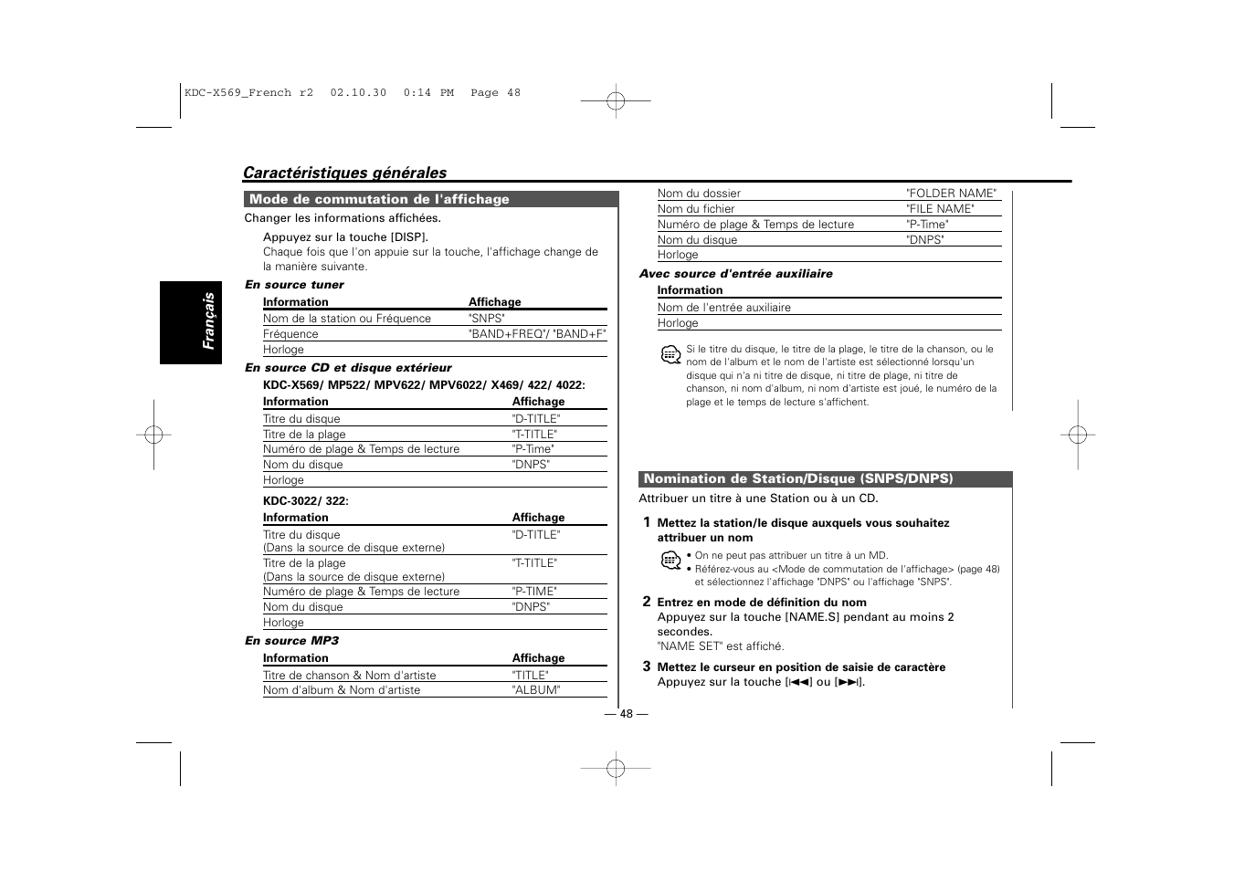 Kenwood KDC-MPV622 User Manual | Page 48 / 112