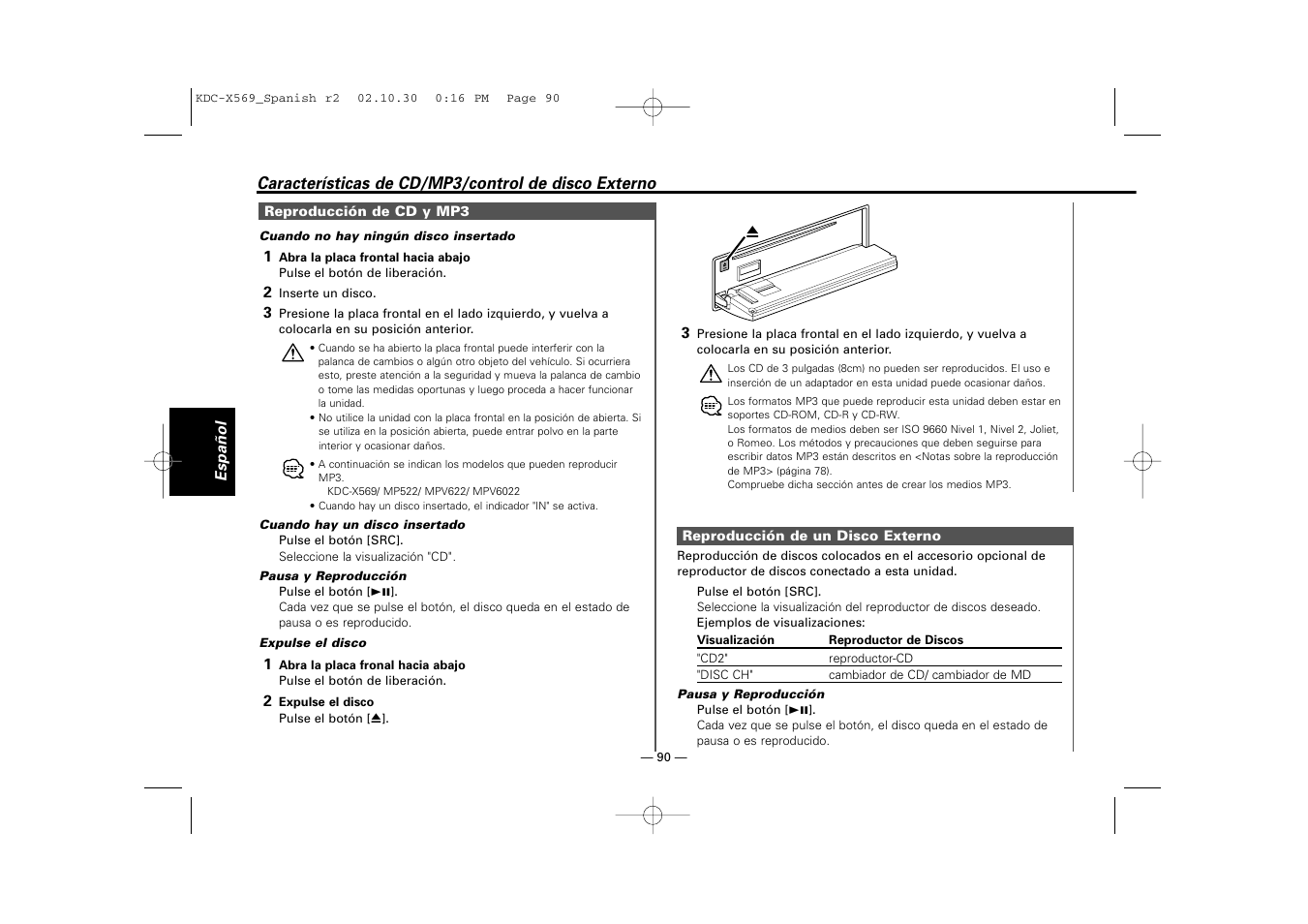 Kenwood KDC-MPV622 User Manual | Page 90 / 112