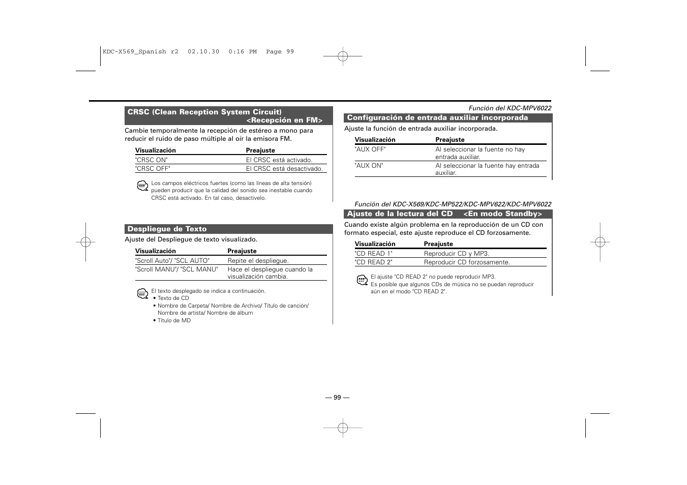 Kenwood KDC-MPV622 User Manual | Page 99 / 112