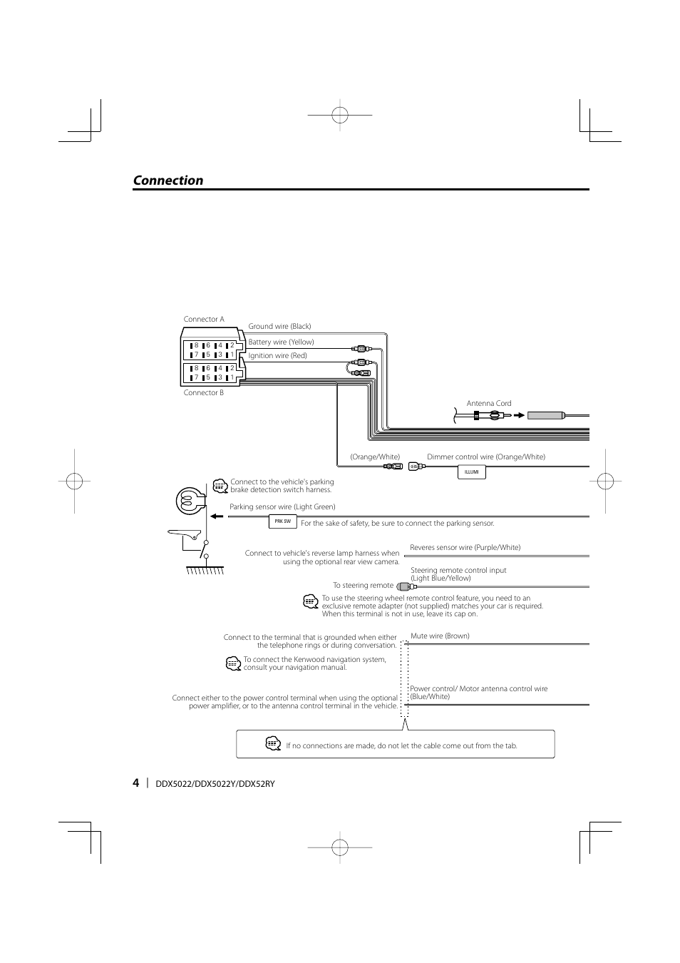 Connection | Kenwood DDX5022 User Manual | Page 4 / 12