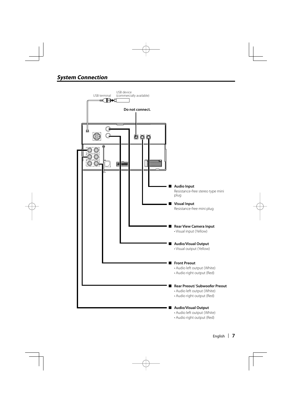 System connection | Kenwood DDX5022 User Manual | Page 7 / 12