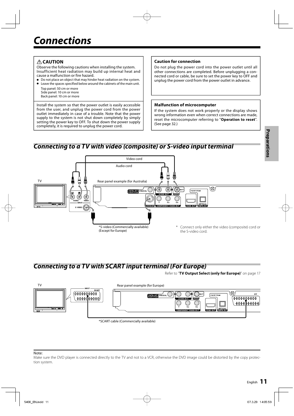 Connections | Kenwood DVF-5400 User Manual | Page 11 / 36