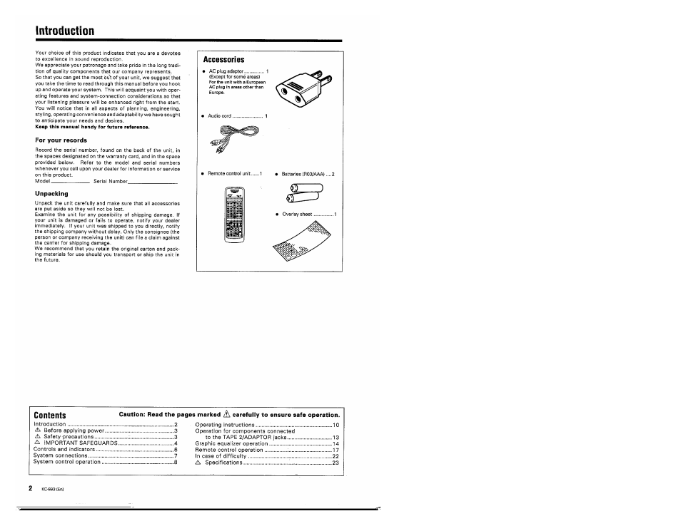 Kenwood KC-993 User Manual | Page 2 / 24