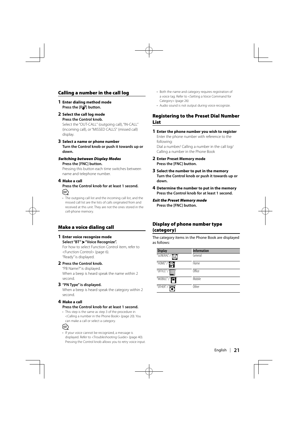 Kenwood KOS-A300 User Manual | Page 21 / 44