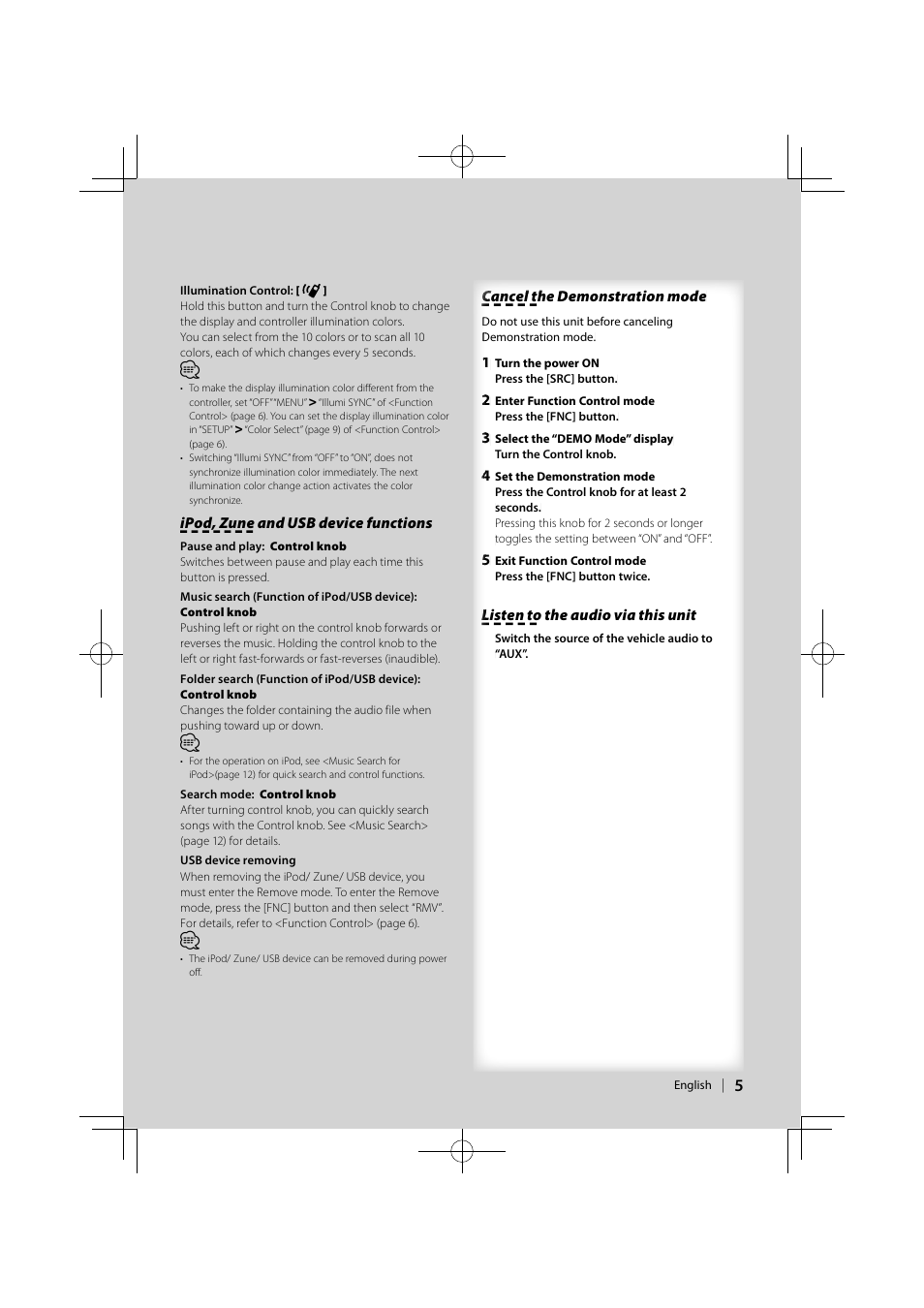 Kenwood KOS-A300 User Manual | Page 5 / 44