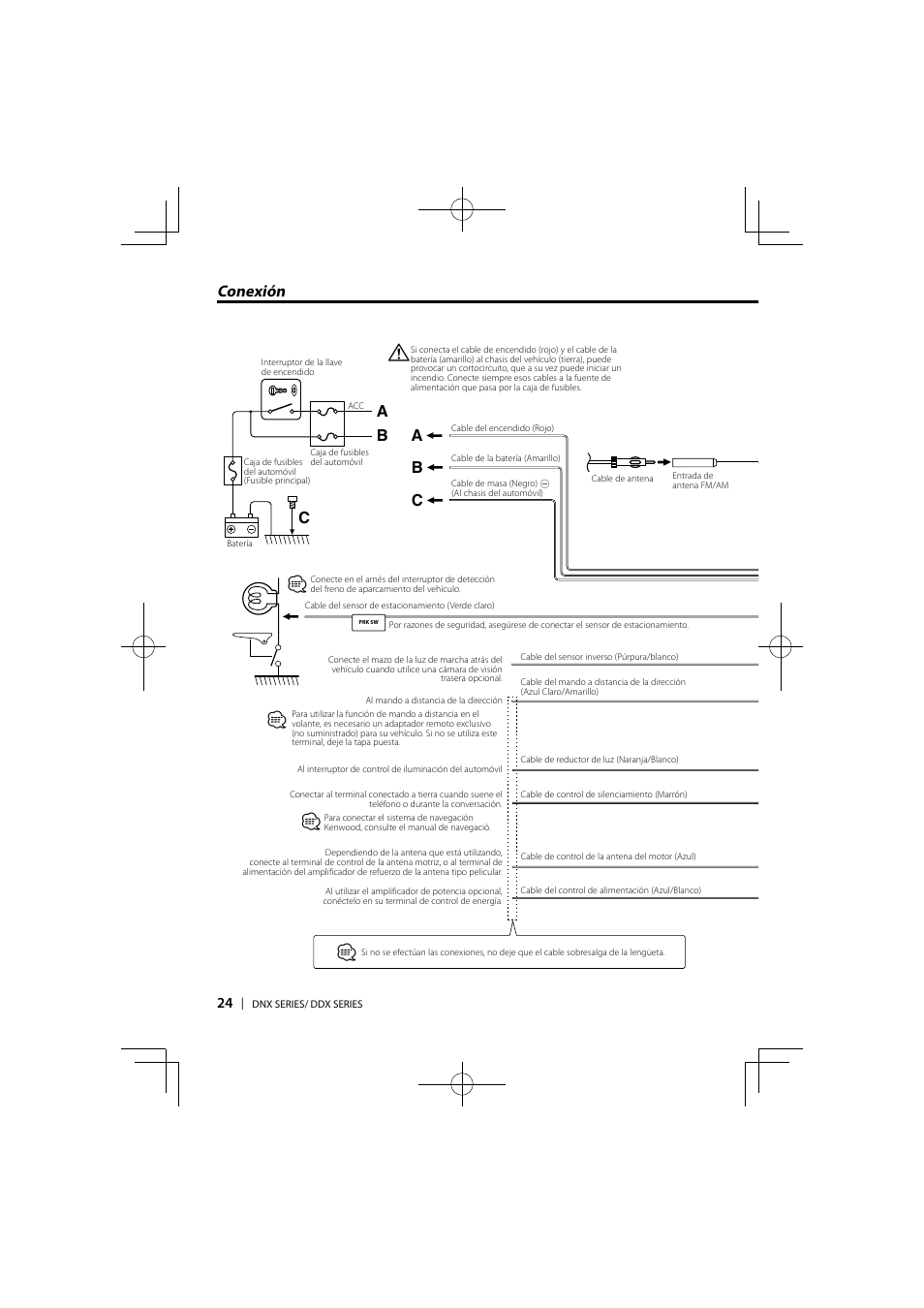 Bc a a conexión | Kenwood DDX6046BT User Manual | Page 24 / 32