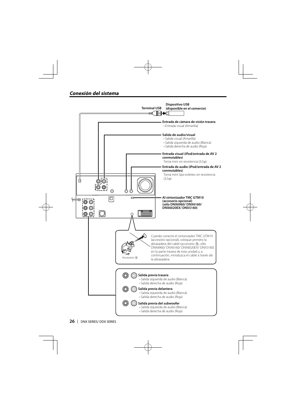 Conexión del sistema | Kenwood DDX6046BT User Manual | Page 26 / 32