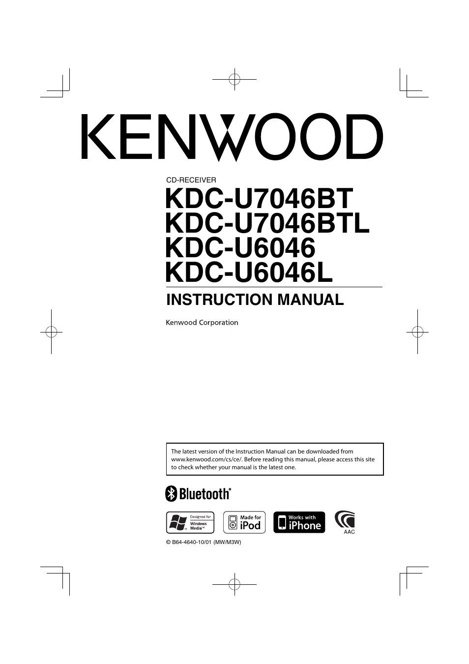 Kenwood KDC-U6046L User Manual | 40 pages