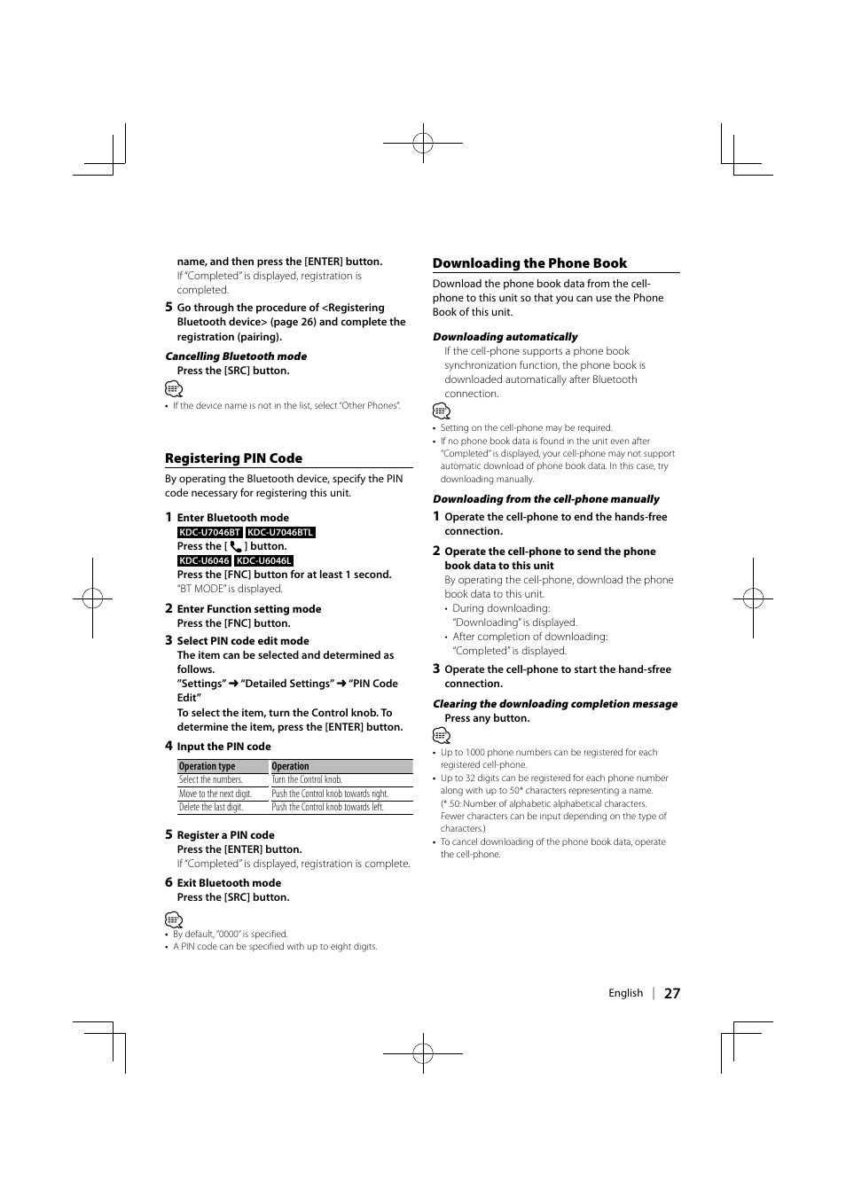 Kenwood KDC-U6046L User Manual | Page 27 / 40